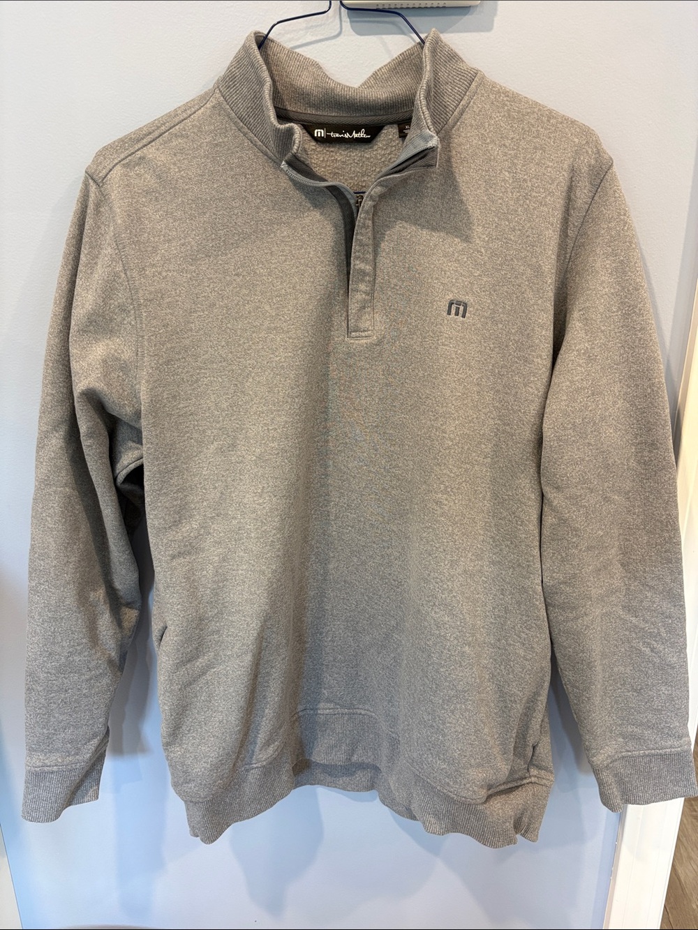 Travis Mathew Light Gray Quarter-Zip Pullover